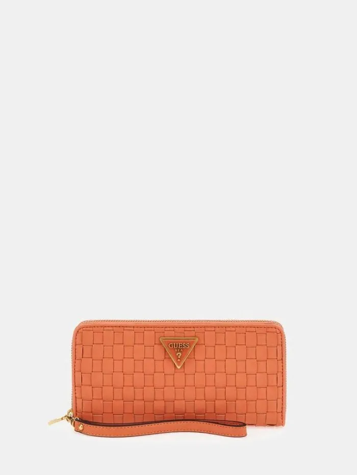Women Lisbet Woven Maxi Wallet Orange Guess Wallets