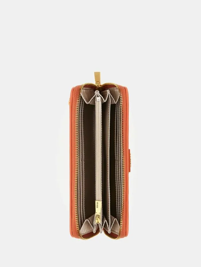Women Lisbet Woven Maxi Wallet Orange Guess Wallets