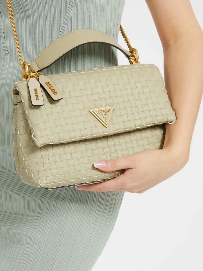 Women Lisbet Woven Mini Crossbody Beige Guess Crossbody Bags
