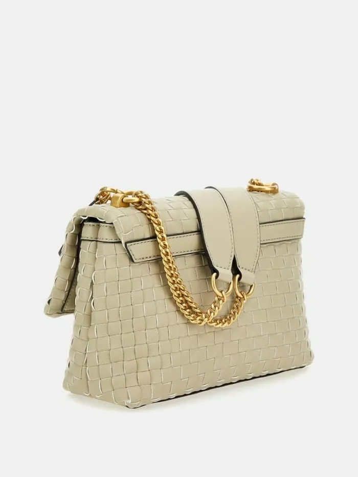 Women Lisbet Woven Mini Crossbody Beige Guess Crossbody Bags