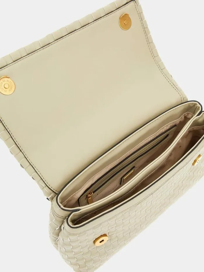 Women Lisbet Woven Mini Crossbody Beige Guess Crossbody Bags