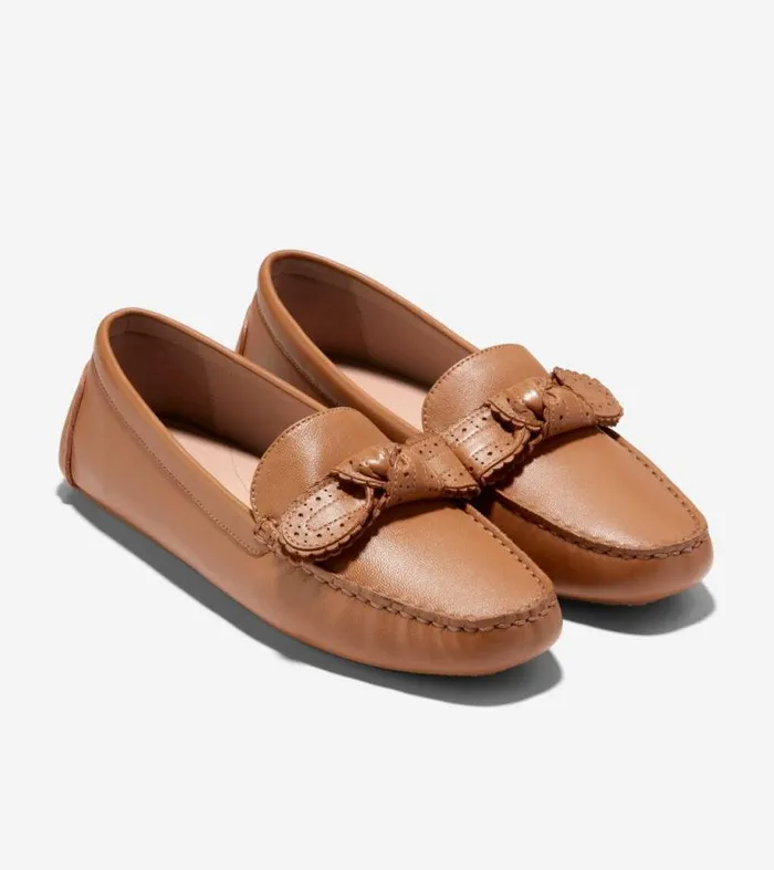 Women Loafers and Drivers Cole Haan Bellport Bow Drivers Pecan