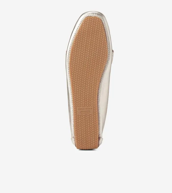 Women Loafers and Drivers Cole Haan Bellport Bow Drivers Soft Gold