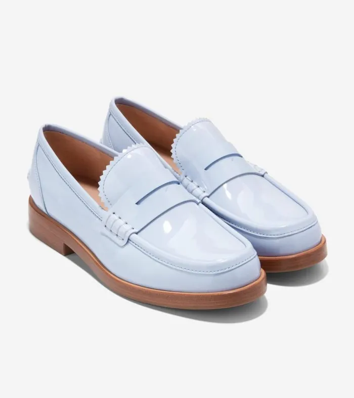 Women Loafers and Drivers Cole Haan Christyn Penny Loafers Heather Blue Patent
