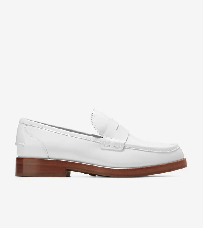 Women Loafers and Drivers Cole Haan Christyn Penny Loafers White Patent
