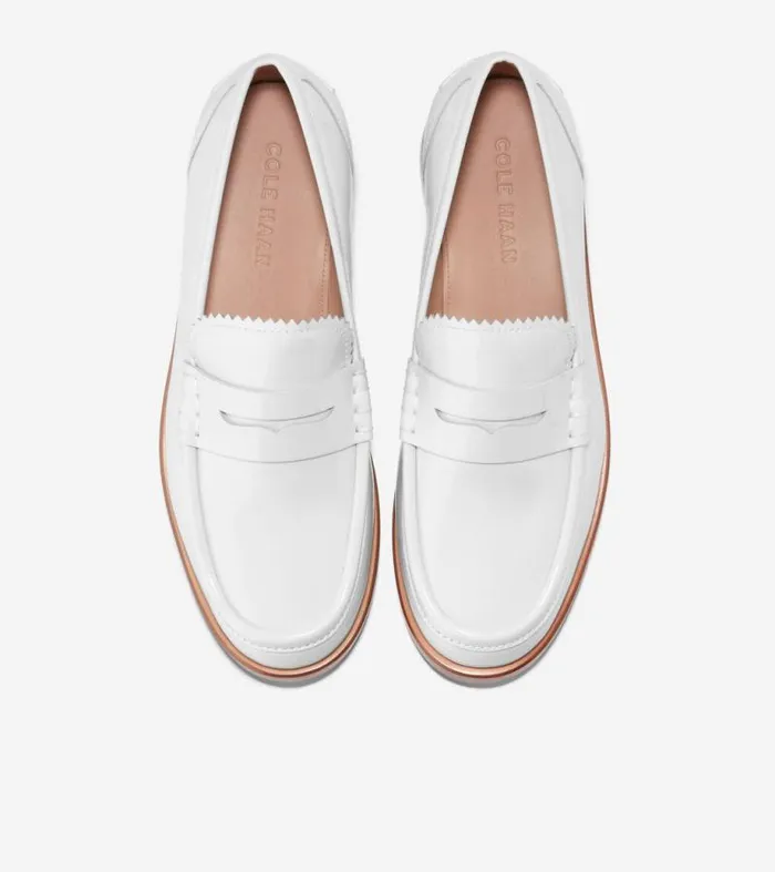 Women Loafers and Drivers Cole Haan Christyn Penny Loafers White Patent