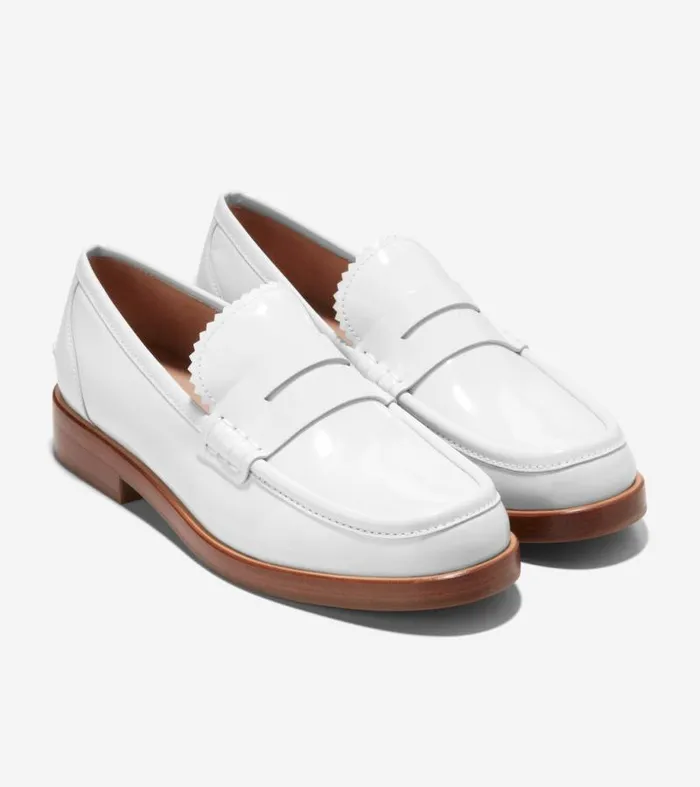 Women Loafers and Drivers Cole Haan Christyn Penny Loafers White Patent
