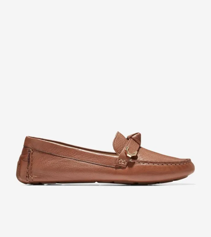 Women Loafers and Drivers Cole Haan Evelyn Bow Driver Pecan Leather