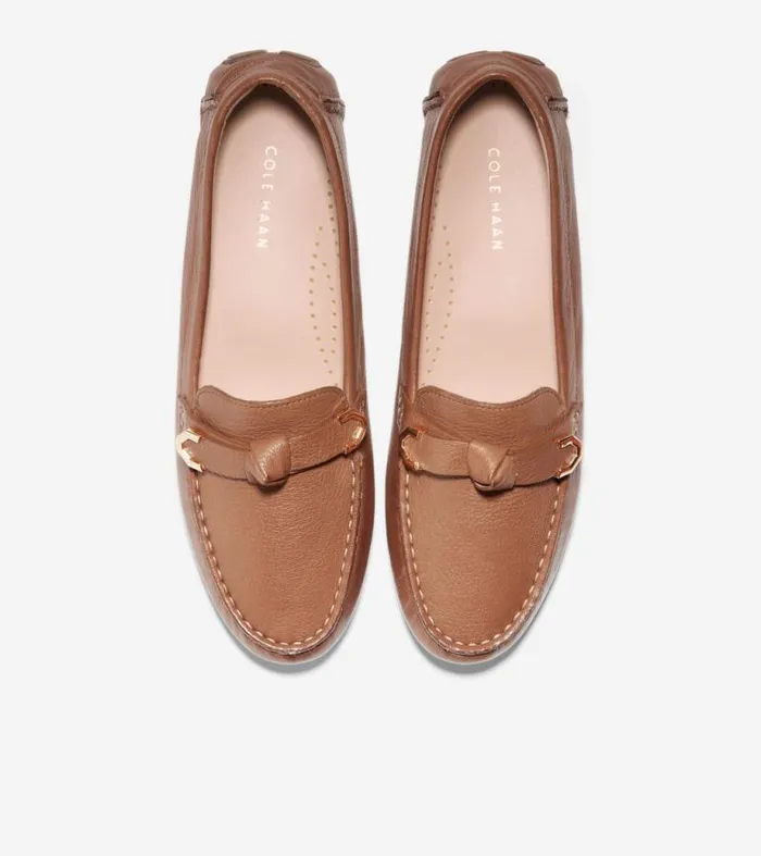 Women Loafers and Drivers Cole Haan Evelyn Bow Driver Pecan Leather