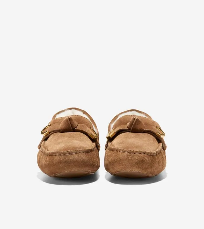 Women Loafers and Drivers Cole Haan Evelyn Bow Drivers Golden Toffee