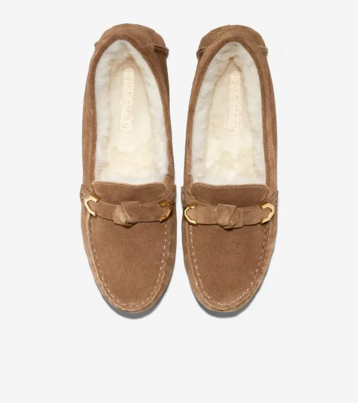 Women Loafers and Drivers Cole Haan Evelyn Bow Drivers Golden Toffee