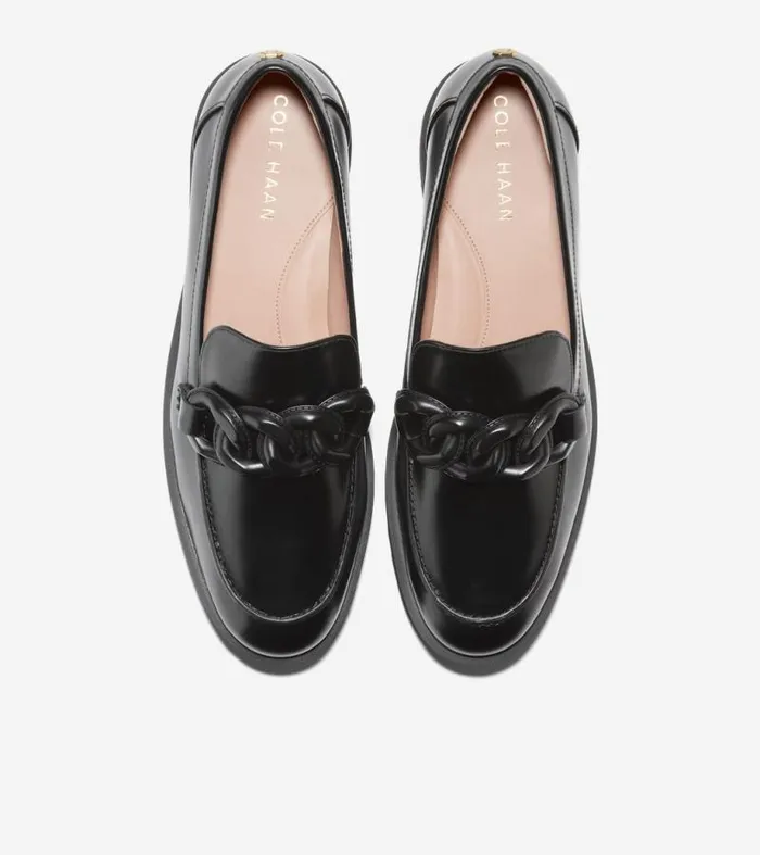 Women Loafers and Drivers Cole Haan Geneva Chain Loafers Black