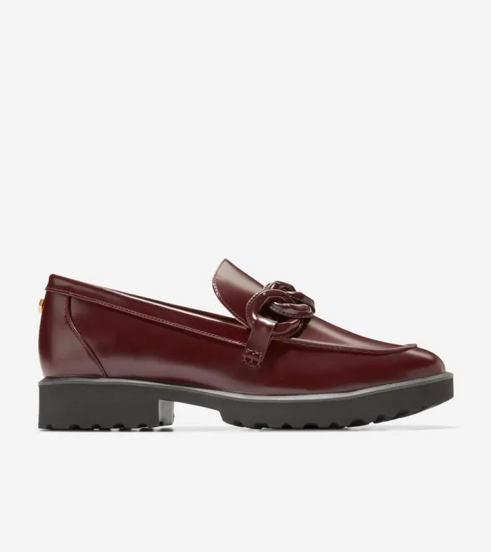 Women Loafers and Drivers Cole Haan Geneva Chain Loafers Bloodstone