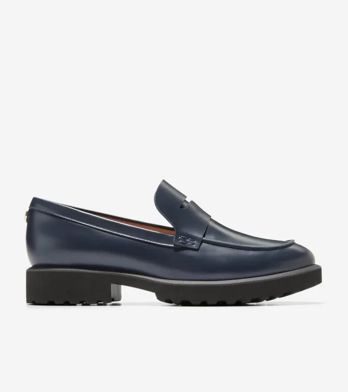 Women Loafers and Drivers Cole Haan Geneva Loafers Navy Blazer Blue