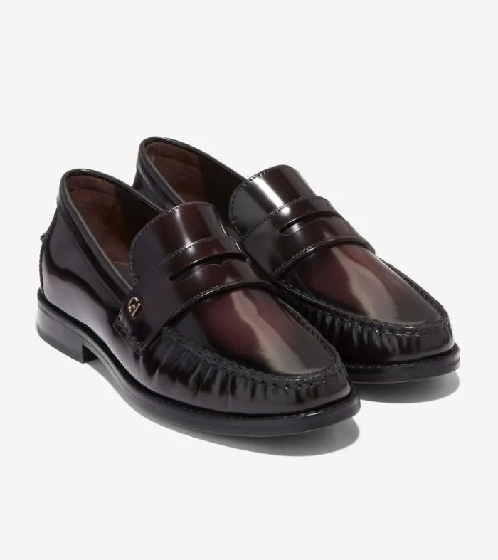Women Loafers and Drivers Cole Haan Lux Pinch Penny Loafer Deep Burgundy
