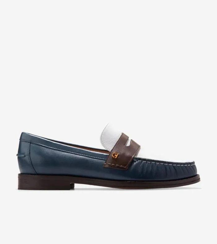 Women Loafers and Drivers Cole Haan Lux Pinch Penny Loafers Ivorychocolateblue Wing Teal Women Loafers and Drivers Cole Haan Lux Pinch Penny Loafers Ivorychocolateblue Wing Teal
