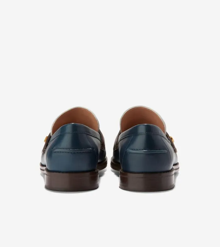 Women Loafers and Drivers Cole Haan Lux Pinch Penny Loafers Ivorychocolateblue Wing Teal