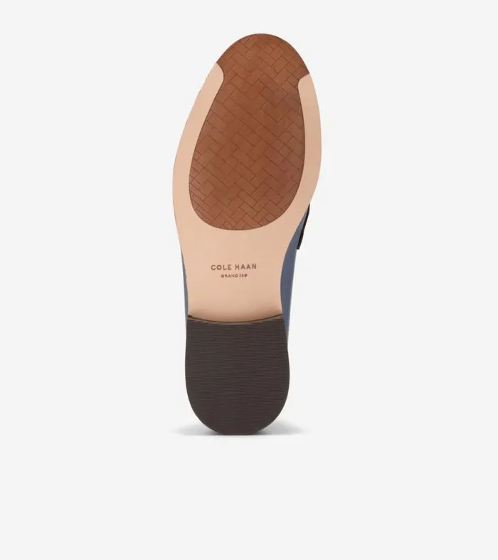 Women Loafers and Drivers Cole Haan Lux Pinch Penny Loafers Ivorychocolateblue Wing Teal