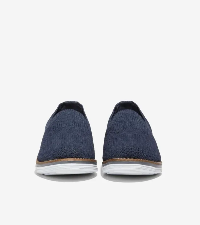 Women Loafers and Drivers Cole Haan Original Grand Cloudfeel Meridian Loafer Navy Knitoptic White