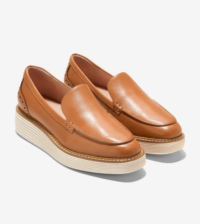 Women Loafers and Drivers Cole Haan riginalGrand Platform Venetian Loafer Pecanivory