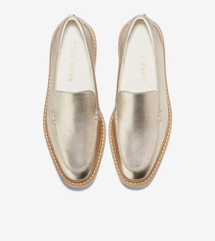 Women Loafers and Drivers Cole Haan riginalGrand Platform Venetian Loafers Soft Goldivory