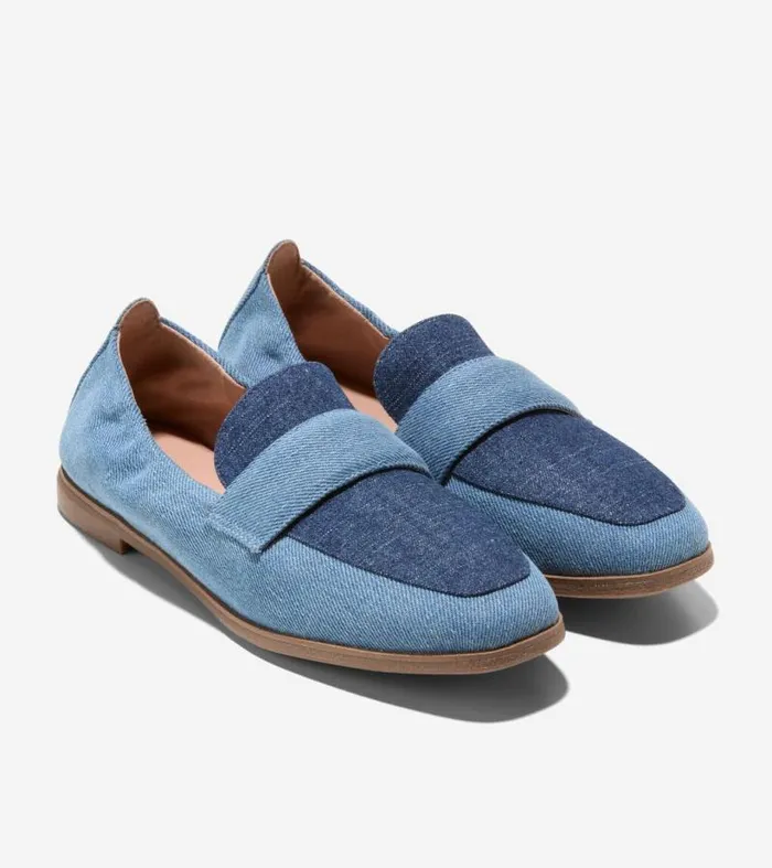 Women Loafers and Drivers Cole Haan Trinnie Soft Loafers Denim