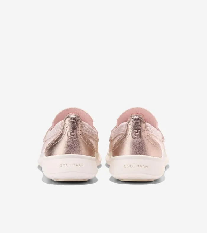 Women Loafers and Drivers Cole Haan ZERGRAND Meritt Stitchlite Loafers Rose Gold Metallicivory