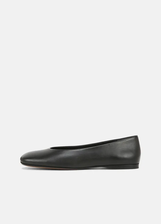 Women Loafers and Mules Vince Leah Leather Flat Black