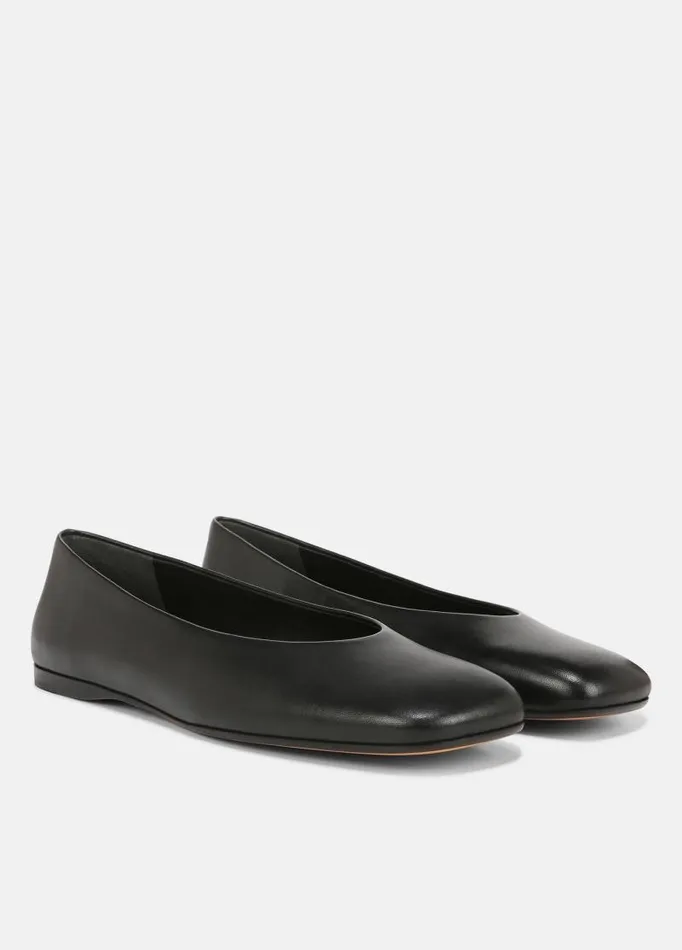 Women Loafers and Mules Vince Leah Leather Flat Black