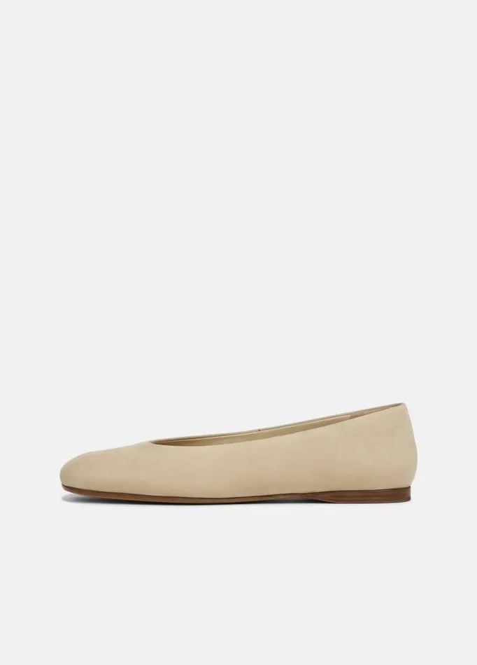 Women Loafers and Mules Vince Leah Nubuck Flat Blonde
