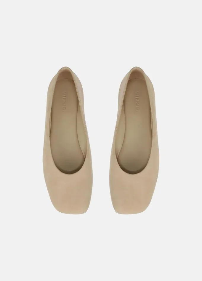 Women Loafers and Mules Vince Leah Nubuck Flat Blonde
