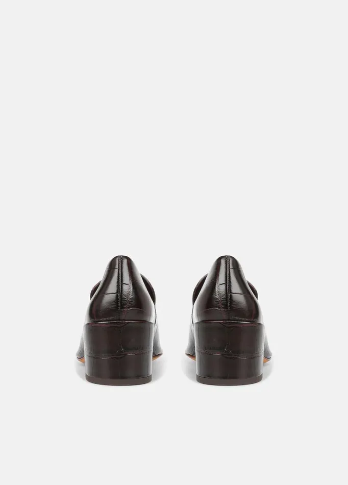 Women Loafers and Mules Vince Millie Leather Heeled Loafer Plum Wine