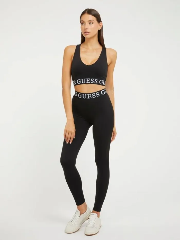 Women Logo Band Leggins Black Guess Activewear