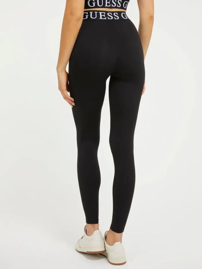 Women Logo Band Leggins Black Guess Activewear
