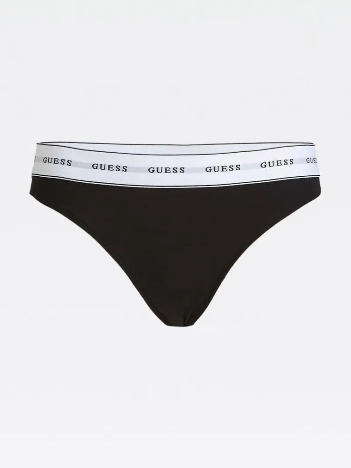 Women Logo Band Tanga Black Guess Underwear