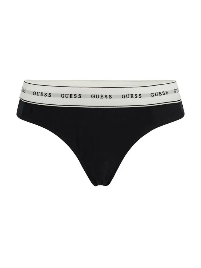 Women Logo Band Thong Black Guess Underwear