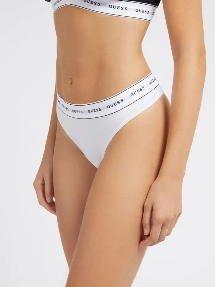 Women Logo Band Thong White Guess Underwear