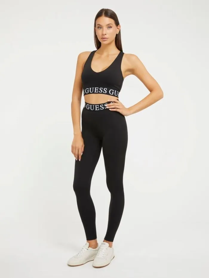 Women Logo Band Top Black Guess Activewear