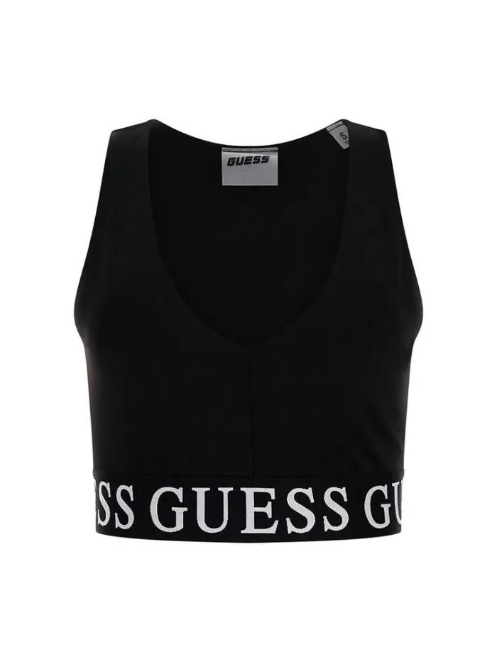 Women Logo Band Top Black Guess Activewear