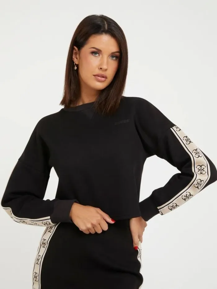 Women Logo Bands Sweatshirt Black Guess Knitwear And Sweatshirts