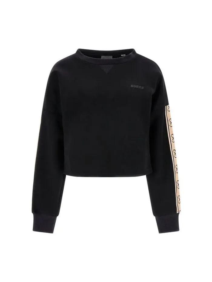 Women Logo Bands Sweatshirt Black Guess Knitwear And Sweatshirts