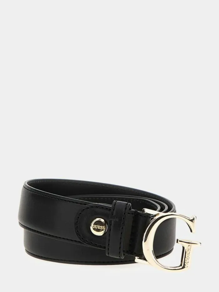 Women Logo Buckle Belt Black Guess Belts