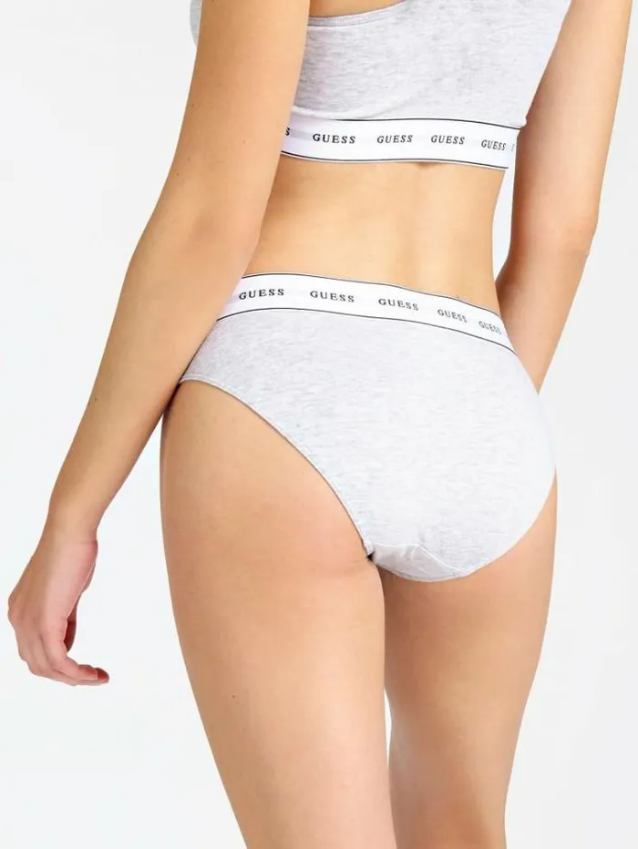 Women Logo Elastic Tape Brief Grey Guess Underwear
