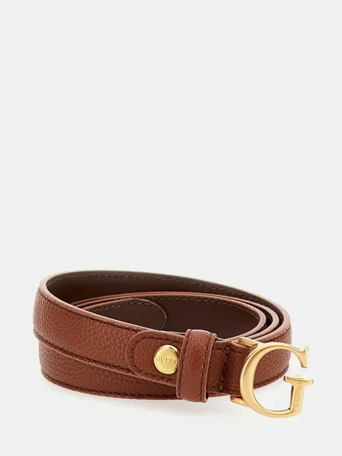 Women Logo Script Belt Brown Guess Belts