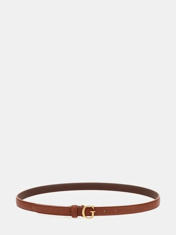 Women Logo Script Belt Brown Guess Belts