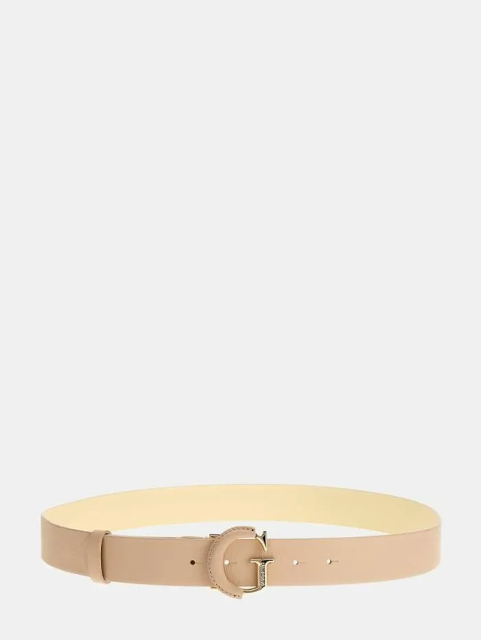 Women Logo Script Belt Powder Pink Guess Belts
