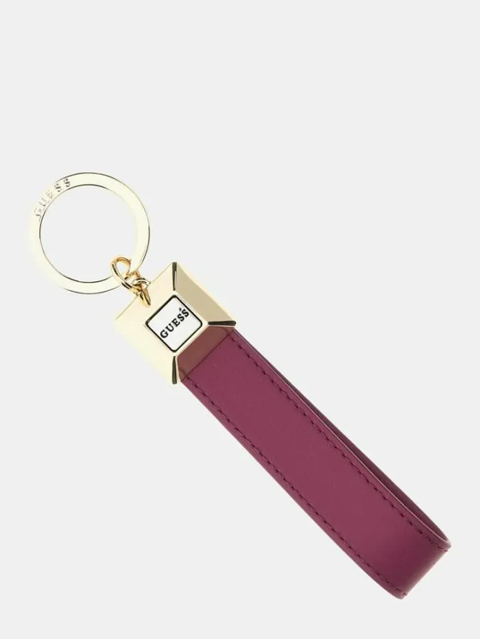 Women Logo Script Keychain Fuchsia Guess High Tech Accessories And Keychains
