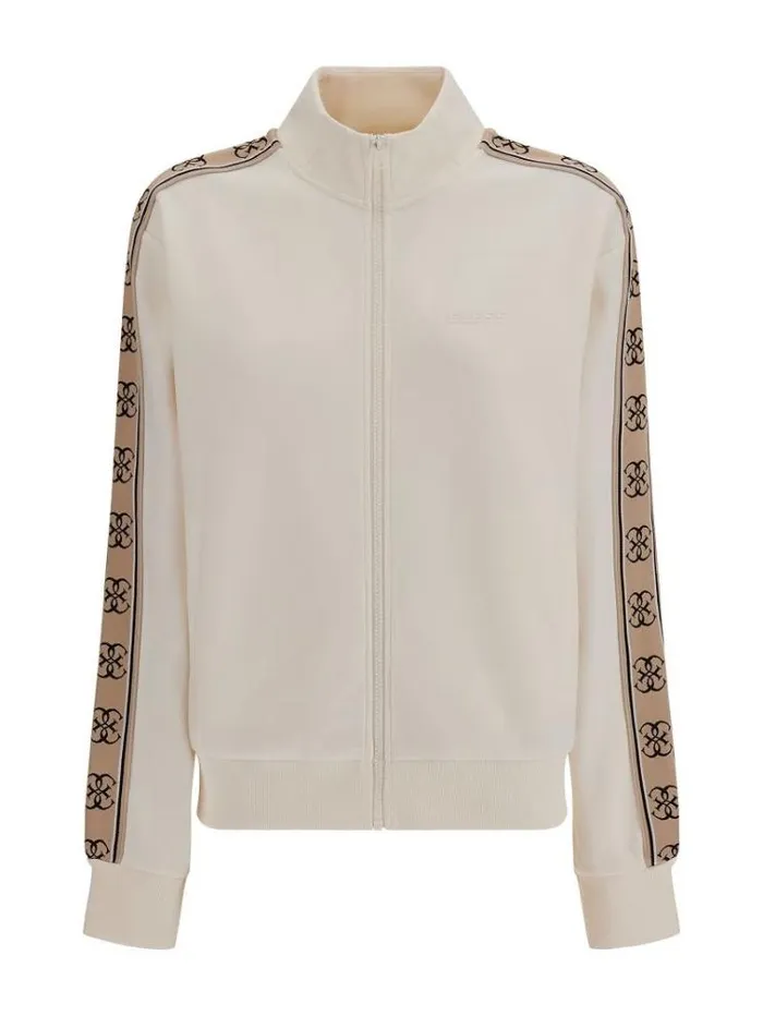 Women Logo Tape Sweatshirt Powder Pink Guess Knitwear And Sweatshirts