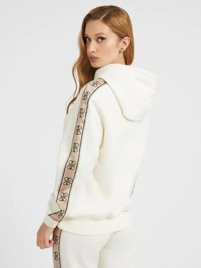 Women Logo Tape Sweatshirt White Guess Knitwear And Sweatshirts
