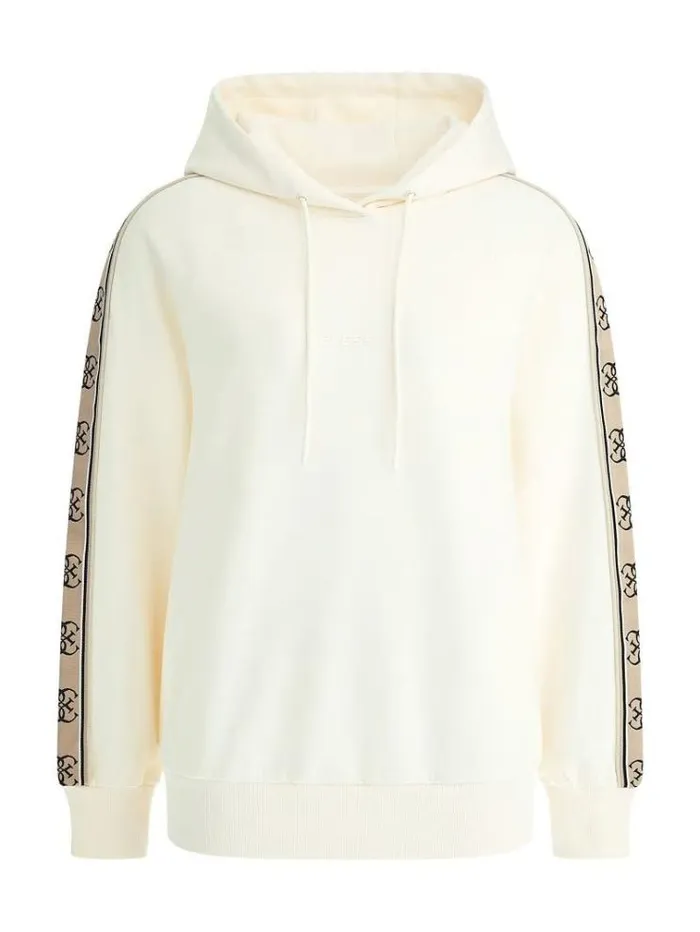 Women Logo Tape Sweatshirt White Guess Knitwear And Sweatshirts